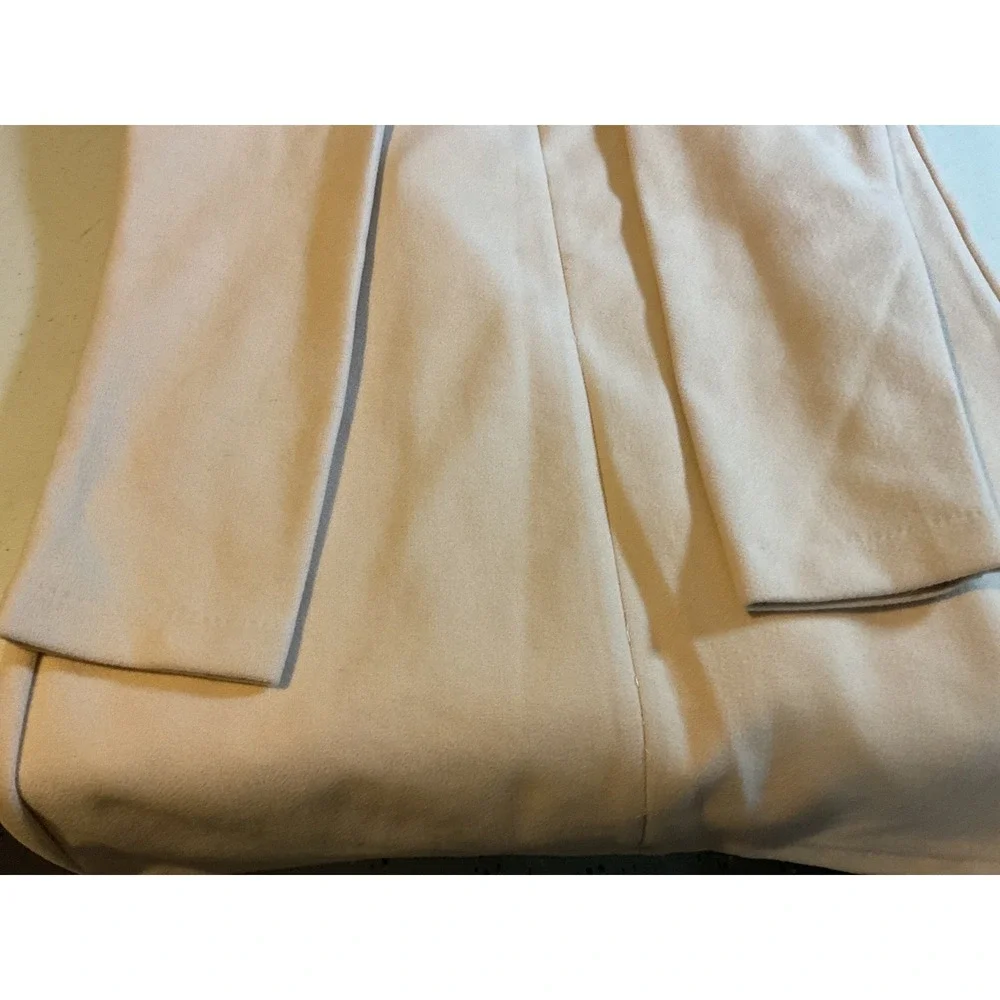 BEIGE Lapel‎ Long Sleeve Single Button Cozy Midi Coat Women Size L